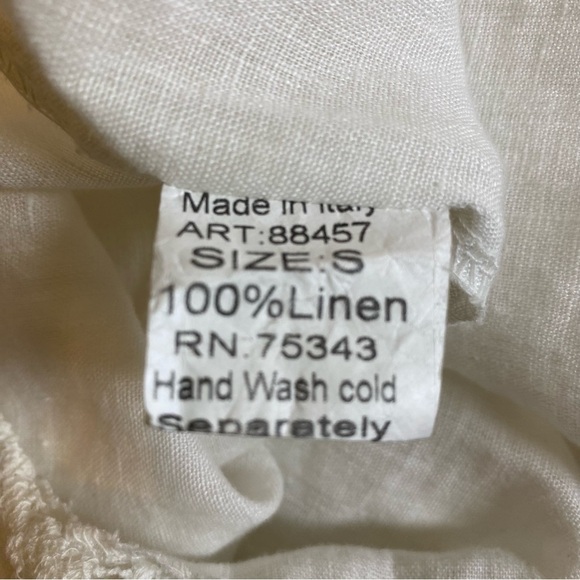 Lungo L’Arno‎ Linen Made in Italy Sleeveless Top, White, Size Small - Picture 6 of 9